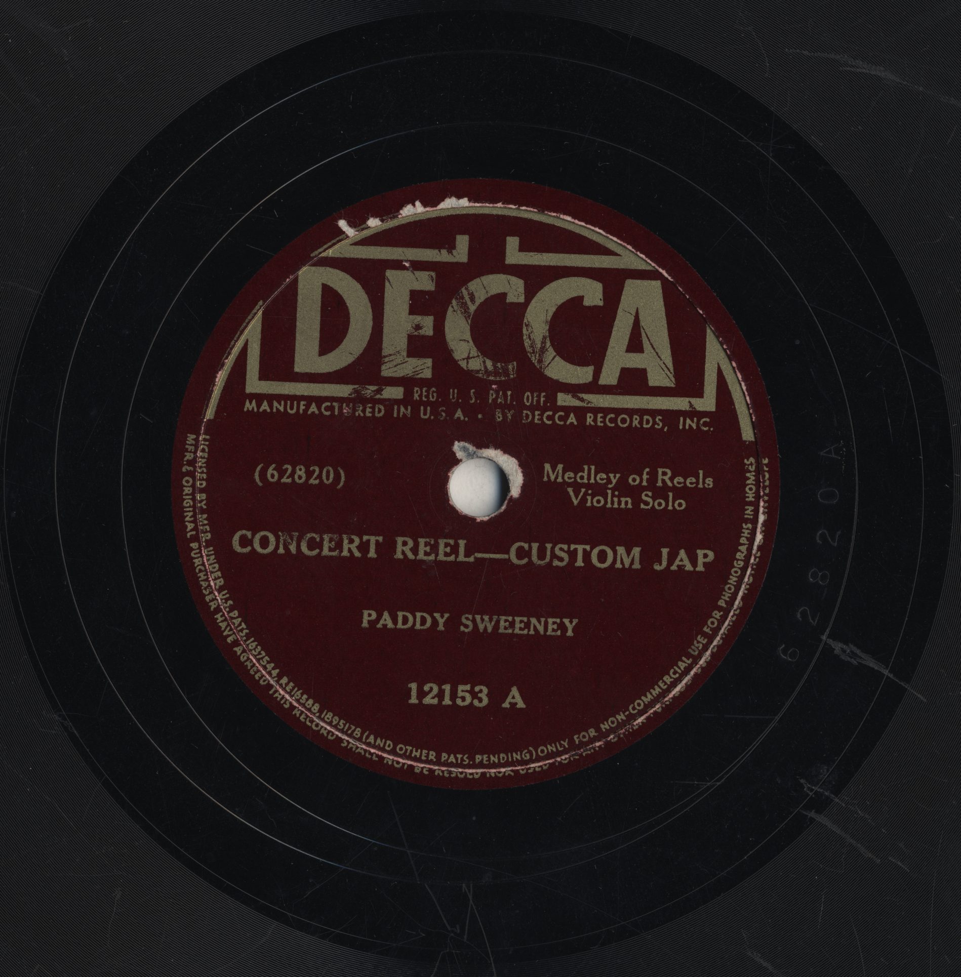 Paddy Sweeney: Concert Reel/Custom Jap (reels)