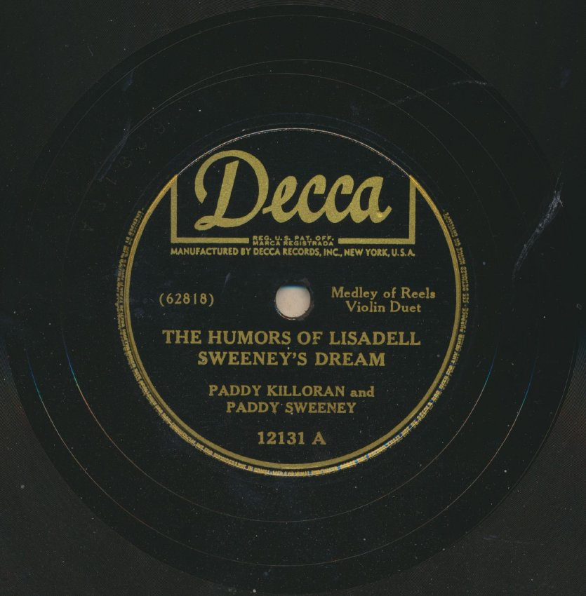 Paddy Killoran and Paddy Sweeney: The Humors of Lisadell/Sweeney's Dream (reels)